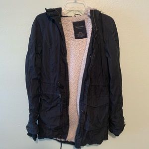 Aeropostale navy parka w fur lined hood